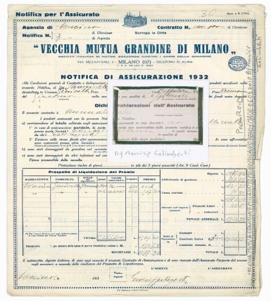 MAURIZIO GALIMBERTI : Vecchia Mutua Reale Grandine  - Asta Fotografia: Under 1K - Associazione Nazionale - Case d'Asta italiane