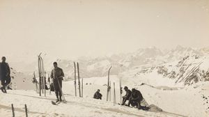 Cesare Giulio - Sosta di sciatori