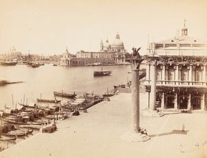 Carlo Naya - Veduta della Piazzetta e dell'isola della Giudecca dal balcone del Palazzo Ducale, Venezia