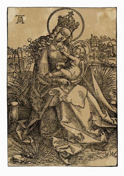HANS BALDUNG GRIEN : Vergine col Bambino su una riva erbosa.  - Asta Arte Antica, Moderna e Contemporanea - Associazione Nazionale - Case d'Asta italiane