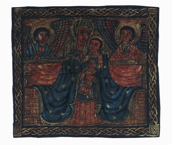 La vergine col Bambino e due angeli.  - Asta Arte Antica, Moderna e Contemporanea - Associazione Nazionale - Case d'Asta italiane