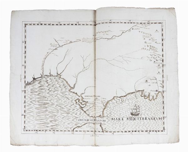 Fretum Herculeum nunc Estrecho di Gibraltar.  - Asta Arte Antica, Moderna e Contemporanea - Associazione Nazionale - Case d'Asta italiane