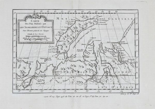 JACQUES NICOLAS BELLIN : Baye de Trinquemale / Carte Des Pais Habits par les Samojedes et Ostiacs / Carte de la Tartarie  Occidentale /Carte de la Coste d'Angola / Veue du Cap Mesurado.  - Asta Arte Antica, Moderna e Contemporanea - Associazione Nazionale - Case d'Asta italiane