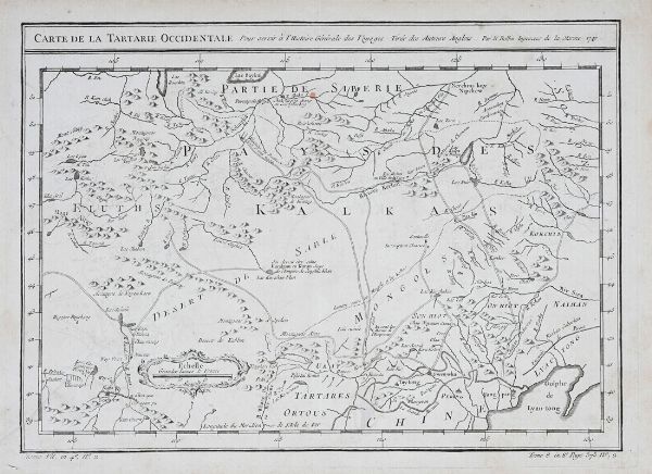 JACQUES NICOLAS BELLIN : Baye de Trinquemale / Carte Des Pais Habits par les Samojedes et Ostiacs / Carte de la Tartarie  Occidentale /Carte de la Coste d'Angola / Veue du Cap Mesurado.  - Asta Arte Antica, Moderna e Contemporanea - Associazione Nazionale - Case d'Asta italiane