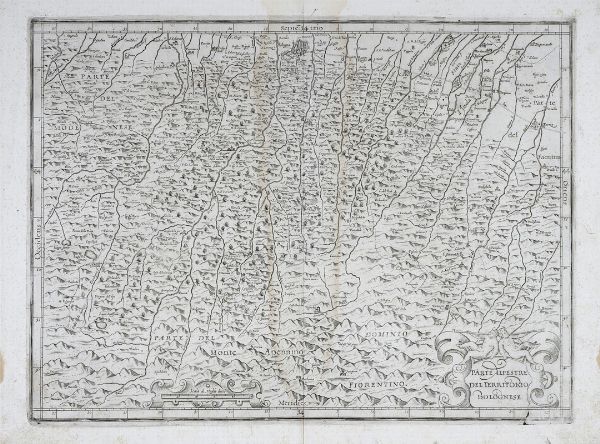 Giovanni Antonio Magini : Parte alpestre del territorio bolognese.  - Asta Arte Antica, Moderna e Contemporanea - Associazione Nazionale - Case d'Asta italiane