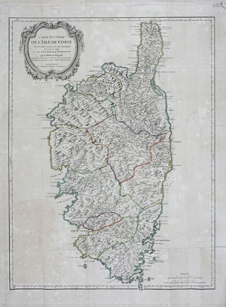 GILLES ROBERT DE VAUGONDY : Carte nouvelle de l'Isle de Corse dresse, d'aprs une grande Carte manuscrite leve sur les lieux par ordre de M. le Marechal de Maillebois, par le Sr Robert de Vaugondy.  - Asta Arte Antica, Moderna e Contemporanea - Associazione Nazionale - Case d'Asta italiane