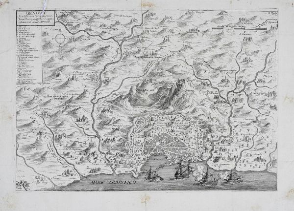 GENOVA Fortificazioni nuove Territorio, marchie, e appostamenti delle Armate.  - Asta Arte Antica, Moderna e Contemporanea - Associazione Nazionale - Case d'Asta italiane