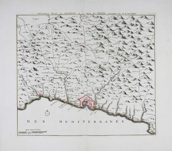 Nouveaux Plan et Environs de la Ville de Genes.  - Asta Arte Antica, Moderna e Contemporanea - Associazione Nazionale - Case d'Asta italiane