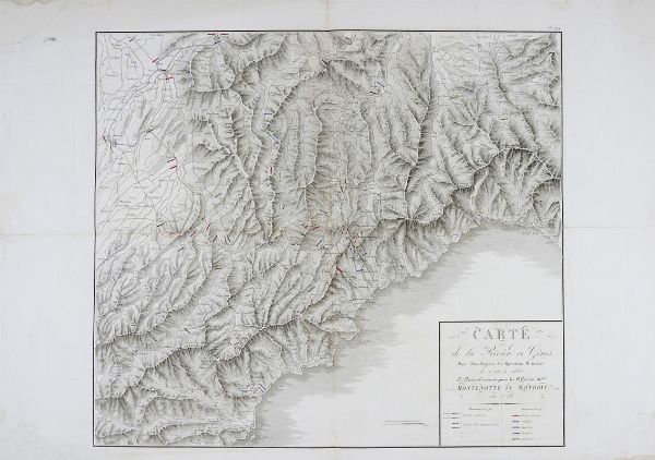 Carte de la Rivire de Gnes, pour l'Intelligence des Oprations Militaires de 1792  1800 et particulirement pour les affaires de Montenotte et Mondovi en 1796.  - Asta Arte Antica, Moderna e Contemporanea - Associazione Nazionale - Case d'Asta italiane