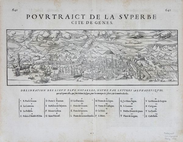 FRAN�OIS BELLEFOREST (DE) : Pourtraict de la Superbe Cite de Genes.  - Asta Arte Antica, Moderna e Contemporanea - Associazione Nazionale - Case d'Asta italiane