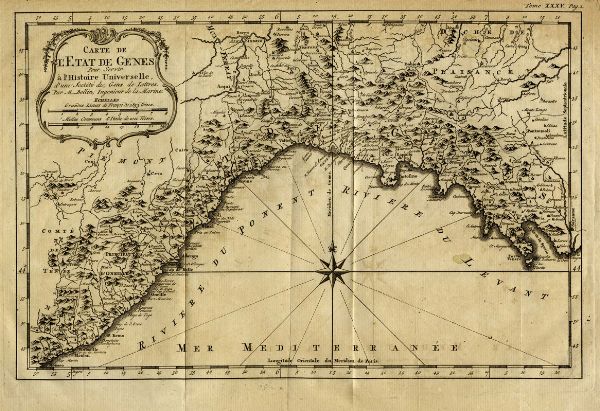 JACQUES NICOLAS BELLIN : Carte de l'Etat de Genes Pour Servir  l'Histoire Universelle.  - Asta Arte Antica, Moderna e Contemporanea - Associazione Nazionale - Case d'Asta italiane