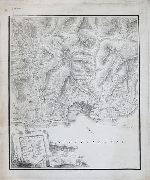 GIUSEPPE CANIANI : Carta militare di Genova e suoi contorni.  - Asta Arte Antica, Moderna e Contemporanea - Associazione Nazionale - Case d'Asta italiane