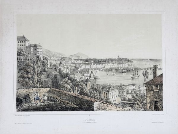 LOUIS LE BRETON : Gnes Pris des hauteurs de S.t Roch.  - Asta Arte Antica, Moderna e Contemporanea - Associazione Nazionale - Case d'Asta italiane