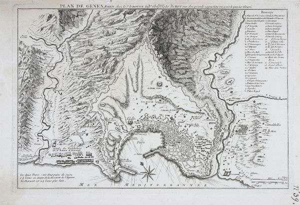 GEORGES LOUIS LE ROUGE : Plan de Genes.  - Asta Arte Antica, Moderna e Contemporanea - Associazione Nazionale - Case d'Asta italiane
