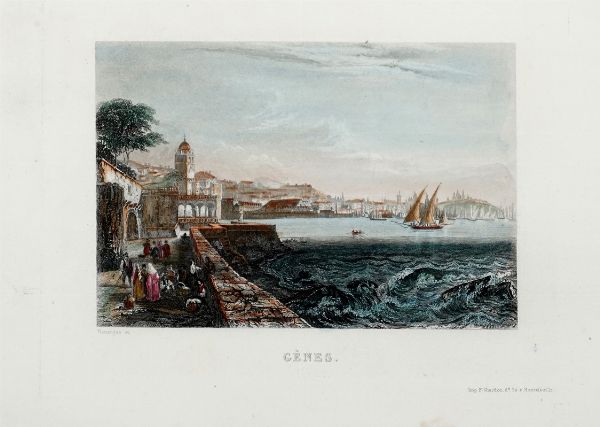 GIOVANNI BATTISTA MOLINELLI : Veduta generale di Genova Dedicata alla  Sua Maest La Regina Maria Cristina.  - Asta Arte Antica, Moderna e Contemporanea - Associazione Nazionale - Case d'Asta italiane