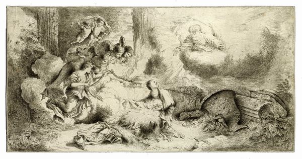 GIOVANNI BENEDETTO CASTIGLIONE (DETTO IL GRECHETTO) : Nativit con Dio Padre e angeli.  - Asta Arte Antica, Moderna e Contemporanea - Associazione Nazionale - Case d'Asta italiane