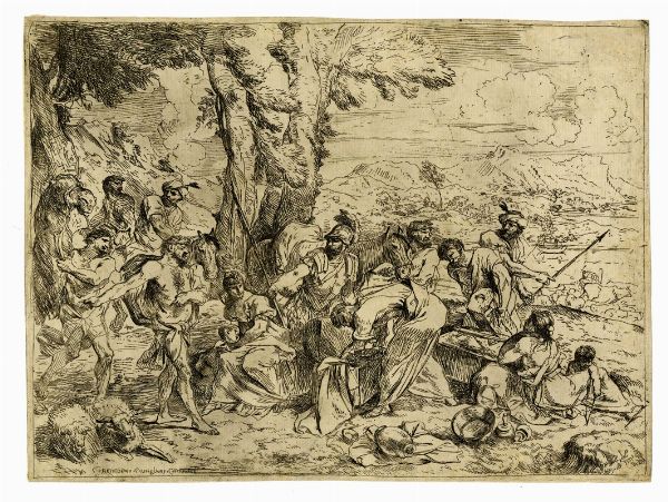 GIOVANNI BENEDETTO CASTIGLIONE (DETTO IL GRECHETTO) : Labano cerca gli idoli tra gli averi di Rachele.  - Asta Arte Antica, Moderna e Contemporanea - Associazione Nazionale - Case d'Asta italiane