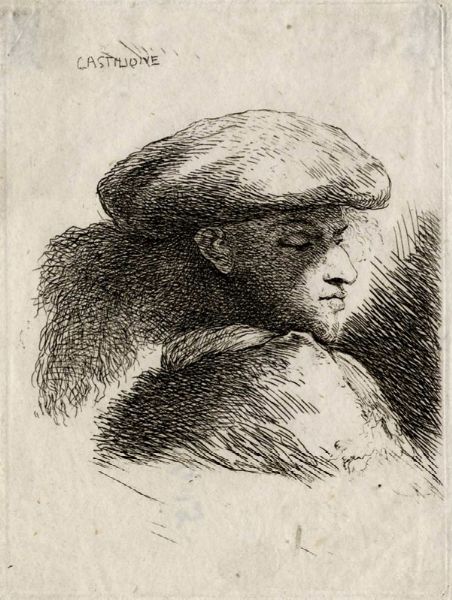 GIOVANNI BENEDETTO CASTIGLIONE (DETTO IL GRECHETTO) : Ubi Inletabilitas ibi Virtus (La Malinconia).  - Asta Arte Antica, Moderna e Contemporanea - Associazione Nazionale - Case d'Asta italiane