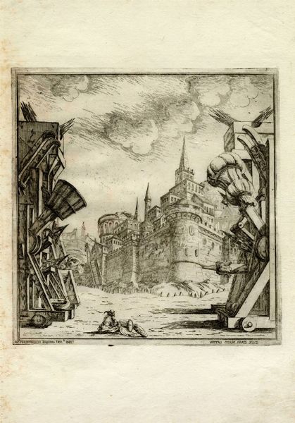 FERDINANDO GALLI BIBIENA : Sette tavole da Disegni delle Scene, che Seruano alle due opere, che si - rappresentano l?anno corente nel Reggio Teatro di - Torino inuenzioni di Ferdinando Bibiena, Architetto e Pitore - del Ser:mo Sig.rr Duca di Parma ...  - Asta Arte Antica, Moderna e Contemporanea - Associazione Nazionale - Case d'Asta italiane