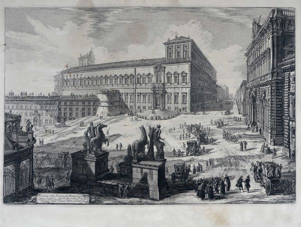 GIOVANNI BATTISTA PIRANESI : Veduta della Piazza di Monte Cavallo.  - Asta Arte Antica, Moderna e Contemporanea - Associazione Nazionale - Case d'Asta italiane
