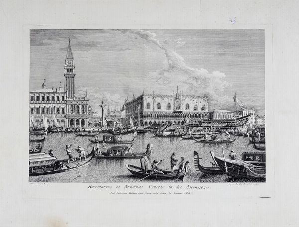 Giovan Battista Brustolon : Bucentaurus et Nundine Venetae in die Ascensionis.  - Asta Arte Antica, Moderna e Contemporanea - Associazione Nazionale - Case d'Asta italiane