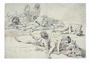 Gaetano Gandolfi - Studi di figure distese al suolo.