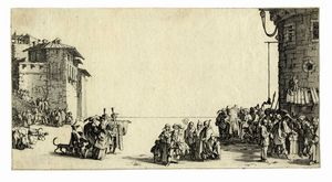 Jacques Callot - Il mercato degli schiavi o La piccola veduta di Parigi.