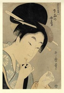 KITAGAWA UTAMARO - Gebon no ny?b? (Signora di basso rango).