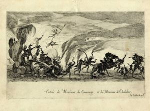 Jacques Callot : Le Combat a la Barrire / Le bras arm sans banderole.  - Asta Arte Antica, Moderna e Contemporanea - Associazione Nazionale - Case d'Asta italiane