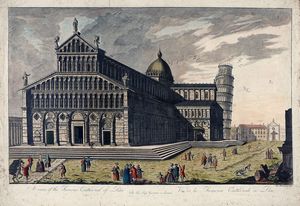 FERDINANDO FAMBRINI - A View of the Famous Cathedral of Pisa / Vue de la Fameuse Cattedrale de Pisa.
