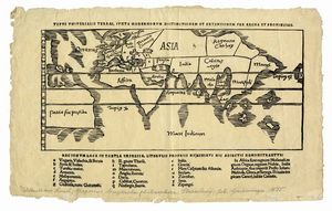 GREGOR REISCH : Typus Universalis Terrae, Iuxta Modernorum Distinctionem et Extensionem per Regna et Provincias.  - Asta Arte Antica, Moderna e Contemporanea - Associazione Nazionale - Case d'Asta italiane