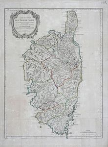 GILLES ROBERT DE VAUGONDY - Carte nouvelle de l'Isle de Corse dresse, d'aprs une grande Carte manuscrite leve sur les lieux par ordre de M. le Marechal de Maillebois, par le Sr Robert de Vaugondy.