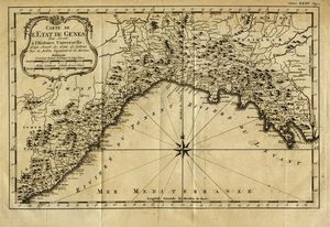 JACQUES NICOLAS BELLIN - Carte de l'Etat de Genes Pour Servir  l'Histoire Universelle.