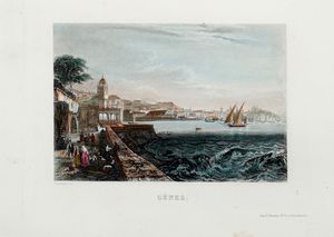 GIOVANNI BATTISTA MOLINELLI - Veduta generale di Genova Dedicata alla  Sua Maest La Regina Maria Cristina.