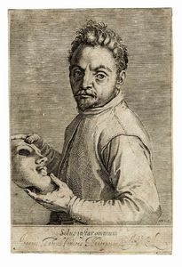 AGOSTINO CARRACCI : San Gerolamo in meditazione [tiratura tarda XVIII secolo].  - Asta Arte Antica, Moderna e Contemporanea - Associazione Nazionale - Case d'Asta italiane