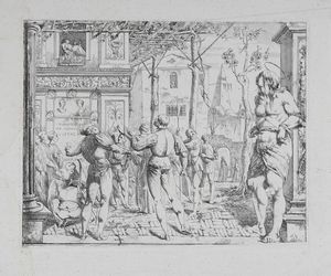 GIOVANNI DAVID : Martirio e trasporto del corpo decapitato di San Cristoforo / Martirio di San Cristoforo / Martirio di San Giacomo.  - Asta Arte Antica, Moderna e Contemporanea - Associazione Nazionale - Case d'Asta italiane