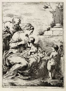 Bartolomeo Biscaino - Sacra famiglia con san Giovannino.