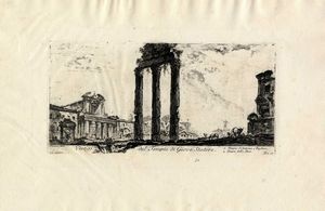 GIOVANNI BATTISTA PIRANESI - Vestigij del Tempio di Giove Statore.