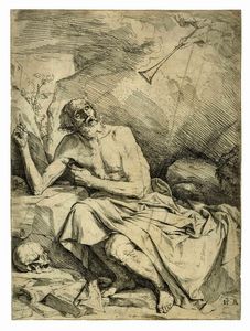 JUSEPE (DE) RIBERA - San Gerolamo in ascolto della tromba del giudizio finale.