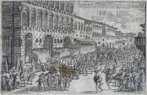 VALERIO SPADA - Comparsa della giostra fatta in Firen.e in Via Larga l'anno M.DCLXVIII.