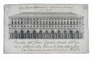 GIOVANNI ANTONIO URBANI - Disegno che dimostra le reliquie e struttura del Teatro antico de Veronesi.