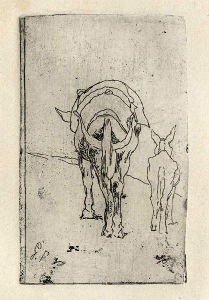 Giovanni Fattori : Due somarelli.  - Asta Arte Antica, Moderna e Contemporanea - Associazione Nazionale - Case d'Asta italiane