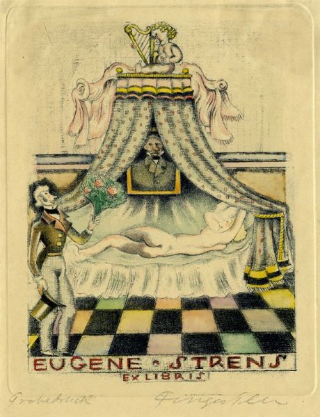 MICHEL FINGESTEN : Lotto composto di 2 ex libris.  - Asta Arte Antica, Moderna e Contemporanea - Associazione Nazionale - Case d'Asta italiane