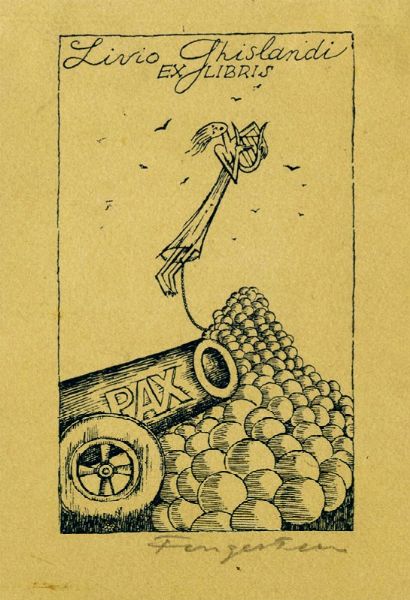 MICHEL FINGESTEN : Lotto composto di 5 ex libris.  - Asta Arte Antica, Moderna e Contemporanea - Associazione Nazionale - Case d'Asta italiane