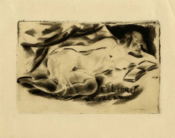 MICHEL FINGESTEN : Lotto composto di 3 ex libris erotici.  - Asta Arte Antica, Moderna e Contemporanea - Associazione Nazionale - Case d'Asta italiane