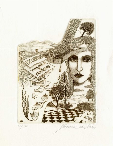 Corposo lotto di 717 ex libris.  - Asta Arte Antica, Moderna e Contemporanea - Associazione Nazionale - Case d'Asta italiane