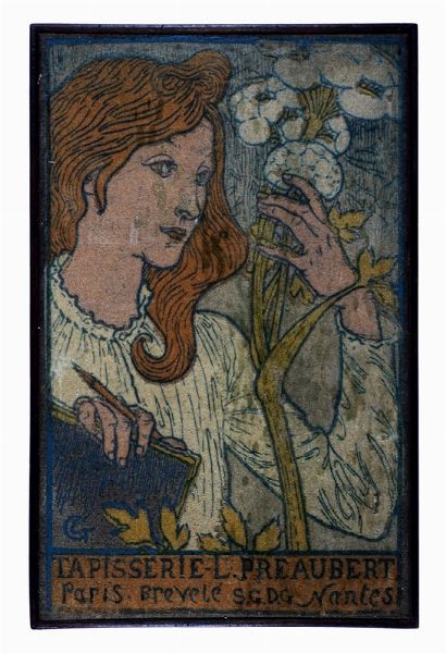 EUGNE GRASSET : Pannello pubblicitario decorativo per la tappezzeria Praubert.  - Asta Arte Antica, Moderna e Contemporanea - Associazione Nazionale - Case d'Asta italiane