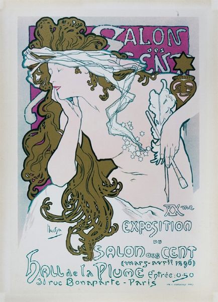 Alphonse Mucha : XXme Exposition du Salon des Cent.  - Asta Arte Antica, Moderna e Contemporanea - Associazione Nazionale - Case d'Asta italiane