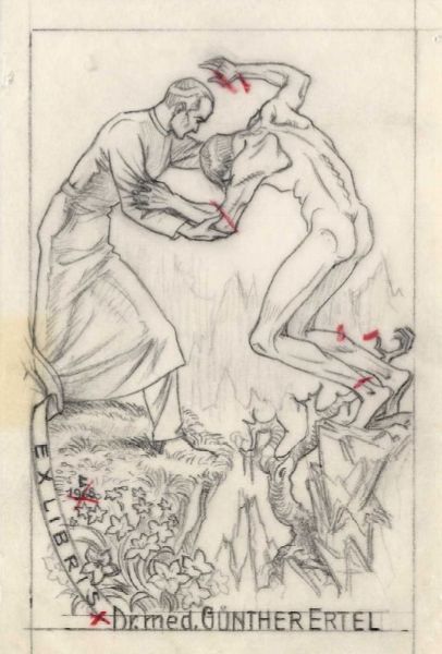 KARL BLOSSFELDT : Lotto composto di 4 disegni e 1 ex libris.  - Asta Arte Antica, Moderna e Contemporanea - Associazione Nazionale - Case d'Asta italiane