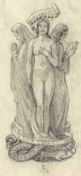 KARL BLOSSFELDT : Lotto composto di 4 disegni e 1 ex libris.  - Asta Arte Antica, Moderna e Contemporanea - Associazione Nazionale - Case d'Asta italiane